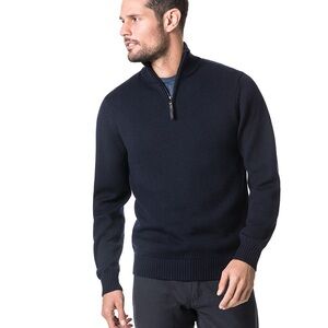 Oscar de la Renta Men's Dark Blue Zip-Up Sweater